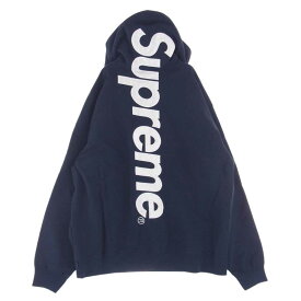 Supreme シュプリーム パーカー 22AW Satin Applique Hooded Sweatshirt サテン アップリケ スウェットプルオーバーパーカー フーディ ネイビー ネイビー系 XXL 【美品】 メンズ【古着】【中古】