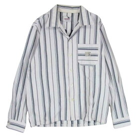 GANGSTERVILLE ギャングスタービル 長袖シャツ 17AW GSV-17-AW-28 Classic Parlor Stripe Shirts クラシック パーラー ストライプ シャツ 長袖 ホワイト系 ネイビー系 S メンズ【古着】【中古】