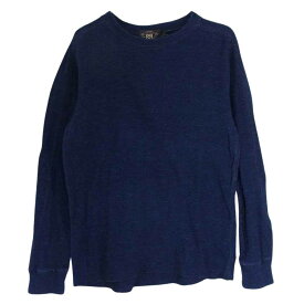 RRL ダブルアールエル インディゴ Waffle knit サーマル 長袖 Tシャツ カットソー ネイビー系 S メンズ【古着】【中古】