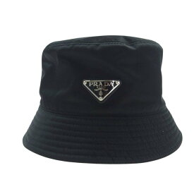 PRADA プラダ 帽子 2HC137_2DMI_F0002 Re-Nylon バケット ハット 帽子 ブラック系 L 【極上美品】 メンズ【中古】