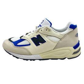NEW BALANCE ニューバランス 22AW M990WB2 USA製 990 V2 White Navy ホワイト ネイビー ローカット スニーカー ベージュ系 26.5cm 【新古品】【未使用】 メンズ【中古】