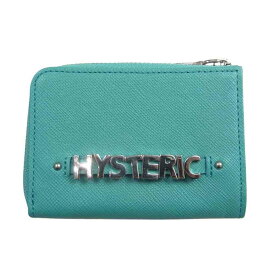 HYSTERIC GLAMOUR ヒステリックグラマー ウォレット 01182QG04970 シルバー ロゴ ツートーン ミニ ウォレット コインケース ターコイズブルー系 F レディース【中古】