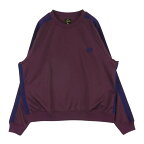 Needles ニードルス スウェット NS245 TRACK CREW NECK SHIRT POLY SMOOTH トラック クルーネック プルオーバー スウェット ワインレッド系 L メンズ【古着】【中古】