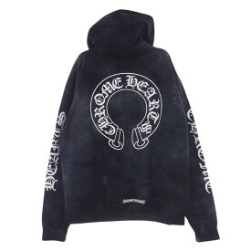 CHROME HEARTS クロムハーツ（原本無） パーカー Horseshoe Hoodie タイダイ スウェット プルオーバー パーカー ブラック系 L 【美品】 メンズ【古着】【中古】