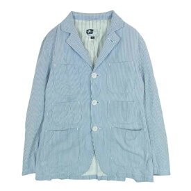 Engineered Garments エンジニアードガーメンツ ストライプ シャツ コットン ジャケット ライトブルー系 ホワイト系 XS メンズ【古着】【中古】