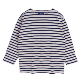 SAINT JAMES セントジェームス デッドストック フランス製 80s 90s CARAVELLE キャラベル バスクシャツ 長袖 Tシャツ サイズ12 オフホワイト系 12ANS 【極上美品】 レディース【古着】【中古】