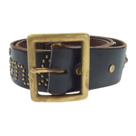 TENDERLOIN テンダーロイン ベルト HTC STUD BELT スタッズ レザー ベルト ダークブラウン系 L メンズ【中古】