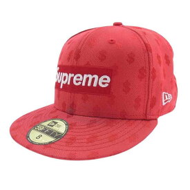 Supreme シュプリーム キャップ 18SS × NEW ERA ニューエラ MONOGRAM BOX LOGO モノグラム ボックスロゴ キャップ 帽子 レッド系 63.5 メンズ【中古】