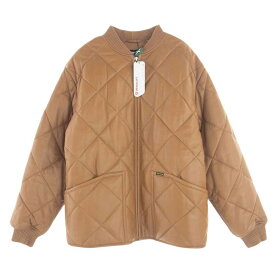 Supreme シュプリーム レザージャケット 22AW Quilted Leather Work Jacket キルティング レザー ワークジャケット ライトブラウン系 L 【極上美品】 メンズ【古着】【中古】