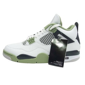 NIKE ナイキ スニーカー AQ9129-103 WMNS Air Jordan 4 Oil Green ウィメンズ エアジョーダン4 オイルグリーン スニーカー ホワイト系 ライトグリーン系 28cm 【新古品】【未使用】 メンズ【中古】