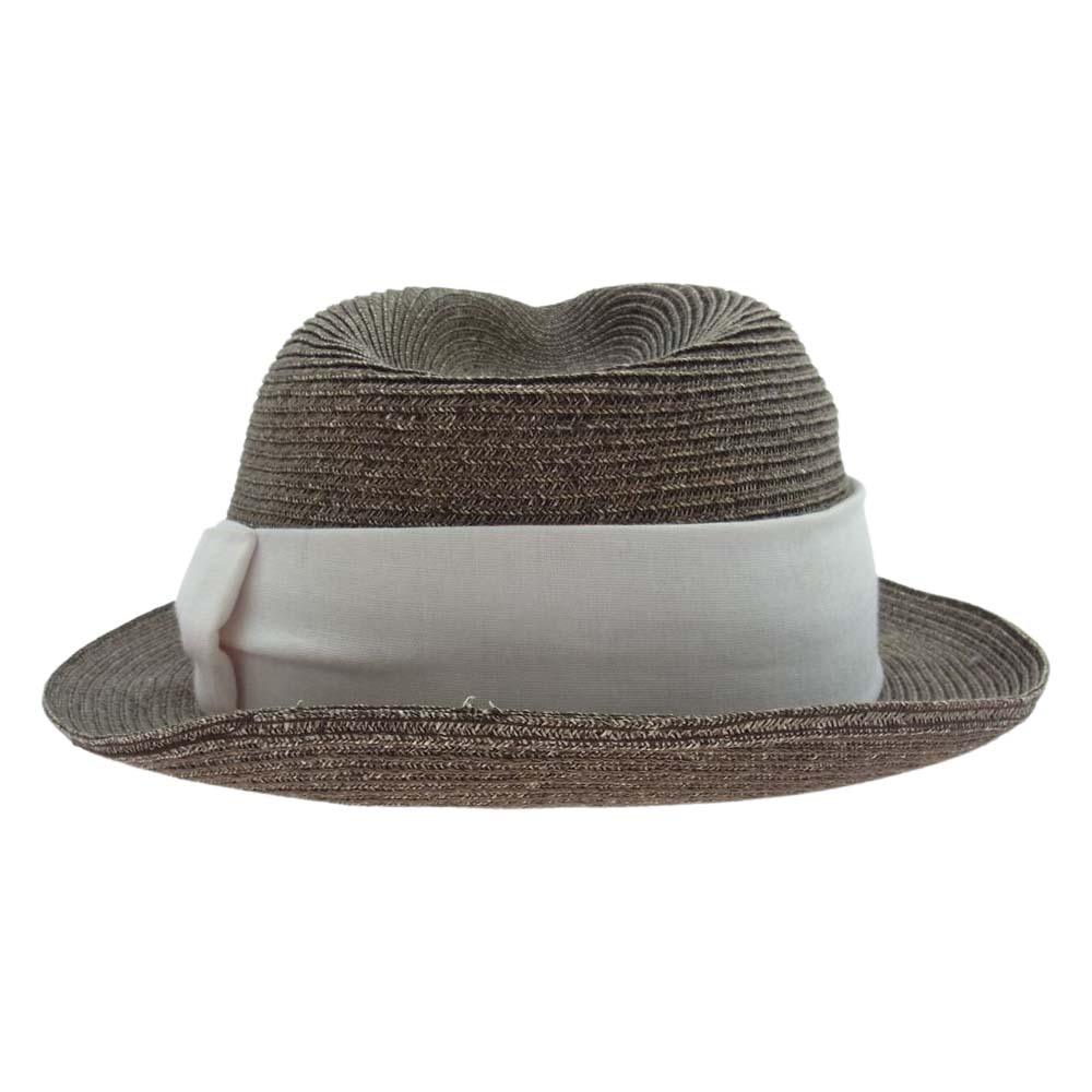 今季も再入荷WEIRDO ウィアード 帽子 無地 リボン ストロー ラフィア ハット 麦わら 帽子 ブラウン系 メンズ 帽子用アクセサリー 