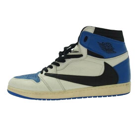 NIKE ナイキ DH3227-105 【フェイクバスターズ鑑定済】 × Travis Scott × Fragment Air Jordan 1 Retro High OG SP Military Blue AJ1 トラヴィススコット フラグメント エアジョーダン レトロ ハイ ミリタリーブルー スニーカー ブルー系 33cm メンズ【中古】