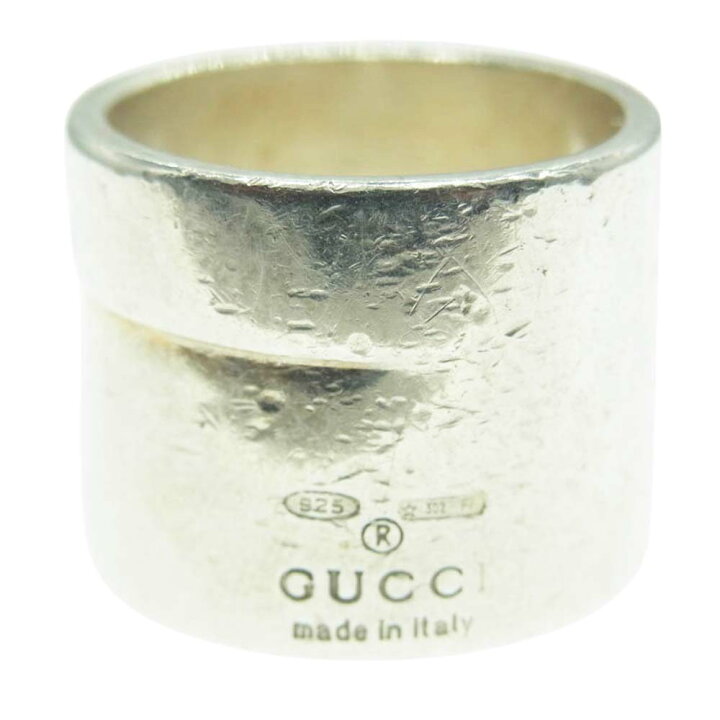 楽天市場】GUCCI グッチ ワイド ヘビー バンド G リング シルバー 指輪 