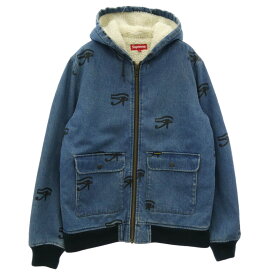 Supreme シュプリーム 13AW Hooded Denim Work Jacket フーデット デニム ボア ワーク ジャケット ブルー系 M メンズ【古着】【中古】