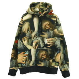 Supreme シュプリーム 15SS × UNDERCOVER アンダーカバー Hooded Sweatshirt 総柄 サイドジップ フーディー パーカー グリーン系 M メンズ【古着】【中古】