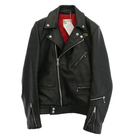 Lewis Leathers ルイスレザー 441T CYCLONE TIGHT FIT サイクロン タイト フィット ダブル ライダース ジャケット ブラック系 36 メンズ【古着】【中古】
