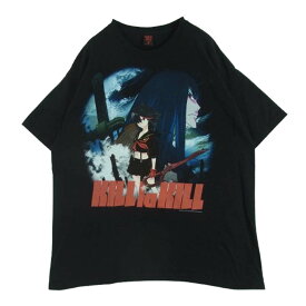GEEKS RULE ギークスルール KILL la KILL キルラキル Silkscreen Vol.01 シルクスクリーン プリント 半袖 Tシャツ ブラック系 XXL メンズ【古着】【中古】