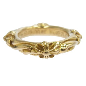 CHROME HEARTS クロムハーツ（原本無） 22K SBT BAND SBT バンド ゴールド リング ブラック系 13号 メンズ【中古】