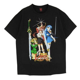 GEEKS RULE ギークスルール × Magic Knight Rayearth 魔法騎士レイアース プリント 半袖 Tシャツ ブラック系 L 【新古品】【未使用】 メンズ【古着】【中古】