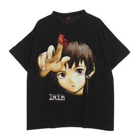 GEEKS RULE ギークスルール serial experiments lain レイン T-SHIRT vol.02 Tシャツ 半袖 ブラック系 XL 【美品】 メンズ【古着】【中古】