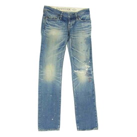 HYSTERIC GLAMOUR ヒステリックグラマー 2AP-6192 ペイント ダメージ加工 デニムパンツ インディゴブルー系 XS レディース【古着】【中古】