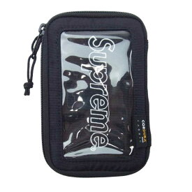 Supreme シュプリーム 19FW Small Zip Pouch ポーチ クリア ジップ ロゴ刺? ウォレット ブラック系 メンズ【中古】