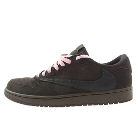 NIKE ナイキ DM7866-202 Travis Scott トラヴィススコット Air Jordan 1 Low OG SP エアジョーダン1 ロー ベルベットブラウン アンド ダークモカ ローカット スニーカー ダークブラウン系 27.5cm 【極上美品】 メンズ【中古】
