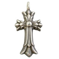 CHROME HEARTS クロムハーツ（原本有） DBL CH CRS ダブル CH クロス チャーム ペンダントトップ シルバ…