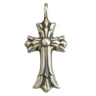 CHROME HEARTS クロムハーツ（原本無） DBL CH CRS ダブルCHクロス チャーム ペンダント トップ シルバー…