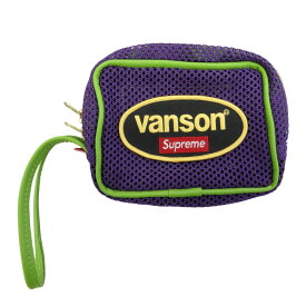 Supreme シュプリーム Vanson Leathers Cordura Mesh Wrist Bag バンソン ロゴ レザー コーデュラ メッシュ リスト バッグ パープル系 グリーン系 メンズ【中古】