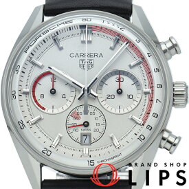 【中古】【箱 保証書】 タグ・ホイヤー カレラ クロノスプリント×ポルシェ ウォッチ 42mm Carrera Chrono Sprint Porsche CBS2011.FC6529 SS/革 メンズ時計 グレー