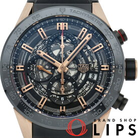 【中古】【箱 保証書】 タグ・ホイヤー カレラ キャリバーホイヤー01 クロノグラフ Carrera Calibre HEUER01 Chronograph CAR205A.FT6087 K18PG/PVD/ラバー メンズ時計 透明