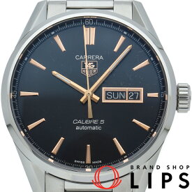 【中古】【箱 保証書】 タグ・ホイヤー カレラ キャリバー5 デイデイト Carrera Calibre 5 Day-Date WAR201C.BA0723 SS メンズ時計 ブラック