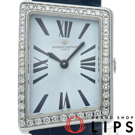 【中古】 ヴァシュロン・コンスタンタン アシンメトリカル1972 ウォッチ ダイヤベゼル Asymmetric 1972 25520/000G-8995 K18WG/革 レディース時計 アイスブルー