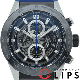 【中古】【箱 保証書】 タグ・ホイヤー カレラ キャリバーホイヤー01 ブルータッチエディション Carrera Calibre Heuer 01 CAR2A1T.FT6052 SS/ラバー メンズ時計 ブラック