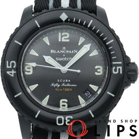 【新品】【箱 保証書】 スウォッチ ブランパン×スウォッチ バイオセラミック フィフティファゾムス オーシャンオブストーム Blancpain x Swatch Bioceramic Fifty Fathoms Ocean of Storms SO35B400 バイオセラミック/ナイロン メンズ時計 ブラック