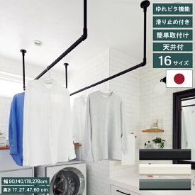 【レビュー特典付 エコバッグ】 ハンガーバー ハンギングバー ハンガーパイプ 天吊り トーソー スマートデザイン 収納 アイアン ハンガーラック ランドリー 室内干し 耐荷重10kg 取付け簡単 天井 滑り止め おしゃれ ホワイト ブラック グレー 【送料無料】 直送 TOSO