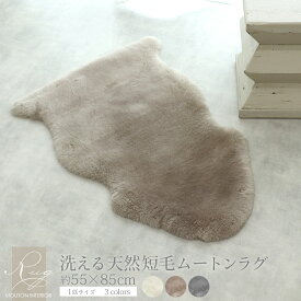 【レビュー特典付 お手入れブラシ】洗えるムートンラグ 1匹サイズ 短毛 送料無料 エアコン対策 在宅 巣ごもり ニュージーランド原皮 ムートン ラグ 毛皮 マット ソファー カーペット ファー 羊 敷物 クッション 座布団 洗濯可能 ウォッシャブル キャンプ アウトドア ペット