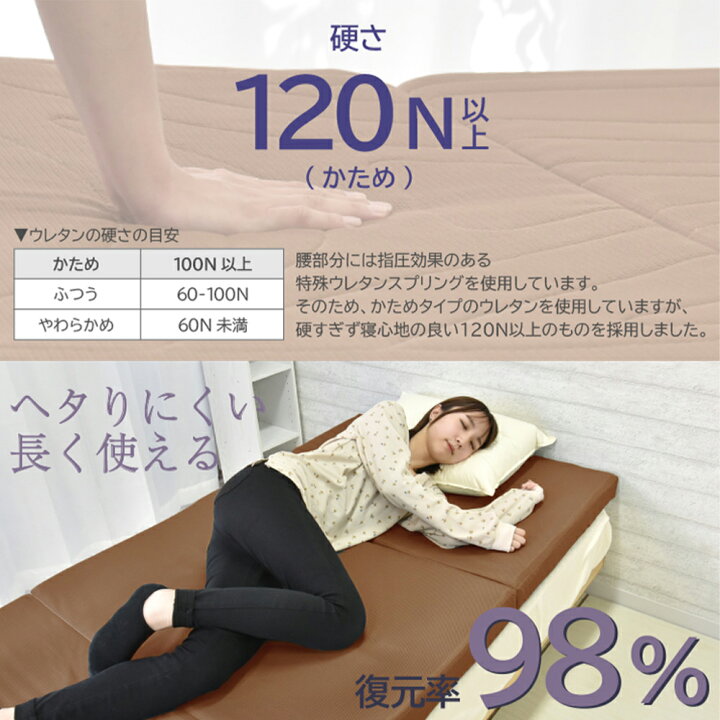 楽天市場】丸八真綿 me08 マットレス 特殊ウレタンスプリング 3つ折り 