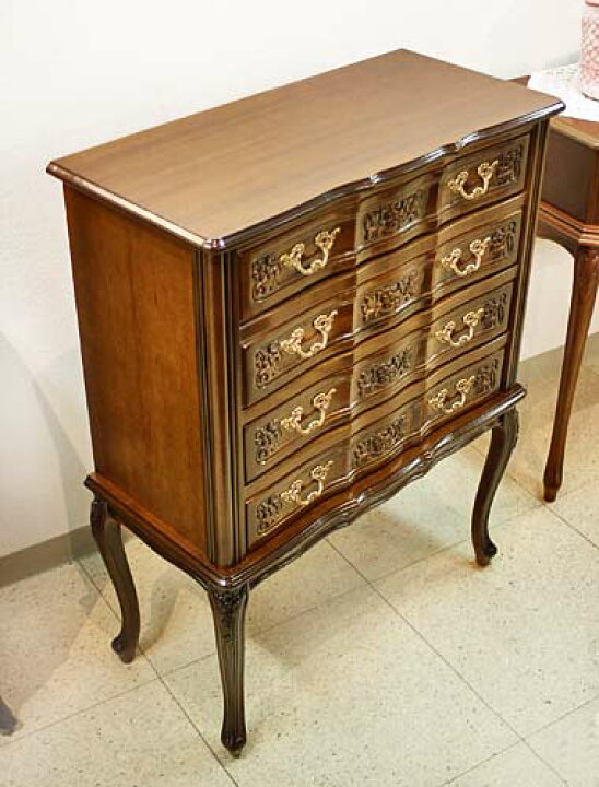 楽天市場】イタリア製 輸入家具 チェスト 4段 ネコ脚 彫刻 リビング  