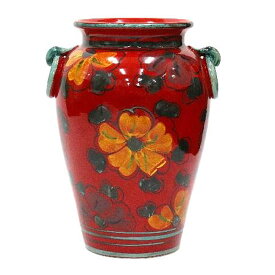 イタリア製 輸入雑貨 傘立て 赤 花柄 陶器 Ilponte イルポンテ リビングスタジオ 直輸入 壺 花瓶 トスカーナ 手描き 931103 対象地域送料無料
