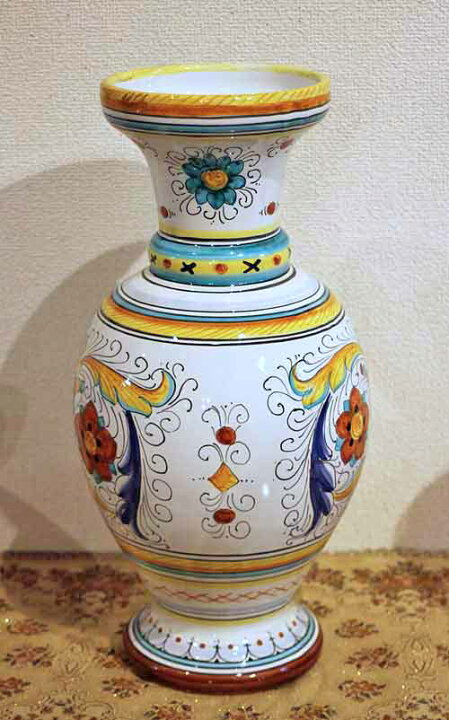 楽天市場】イタリア製 輸入雑貨 花瓶 マヨルカ焼き デルータ Deruta 