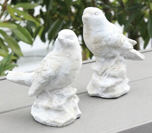 輸入雑貨 ベッキニン バード 2羽セット 鳥 置物 オブジェ コベントガーデン CoventGarden ガーデニング オーナメント シャビー QB-26