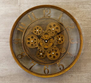 �A���G�� �|���v Decorative Wall Clock �f�R���e�B�u�E�H�[���N���b�N Gear ���r���O�X�^�W�I ���A�� �u�����Y�S�[���h RS979-GD ��������