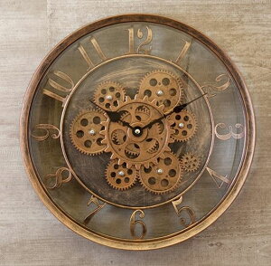 �A���G�� �|���v Decorative Wall Clock �f�R���e�B�u�E�H�[���N���b�N Gear ���r���O�X�^�W�I ���A�� ���[�Y�S�[���h RS979-RG ��������