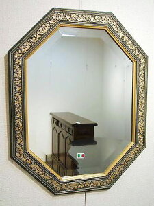 イタリア製 輸入雑貨 ミラー 八角形 ブルー ゴールド 38X48 Bertozzi ベルトッツィ リビングスタジオ 直輸入 アンティーク 808409