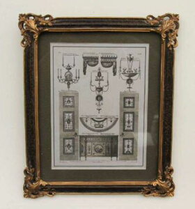 輸入雑貨 額絵 アートフレーム インテリア柄 重厚 リビングスタジオ 直輸入 バロック ロココ エレガント 彫刻 イタリア 姫系 1383217