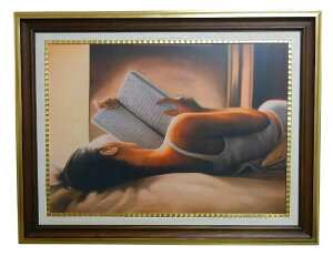 イタリア製 輸入雑貨 額絵 アートフレーム 女性 読書 古木 リビングスタジオ 直輸入 シャビーシック アンティーク 姫系 S2366 対象地域送料無料