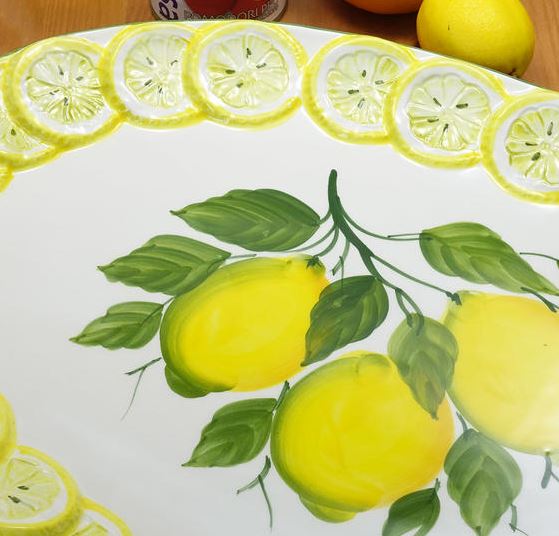 イタリア製 輸入雑貨 大皿 レモン柄 トレー リビングスタジオ 直輸入