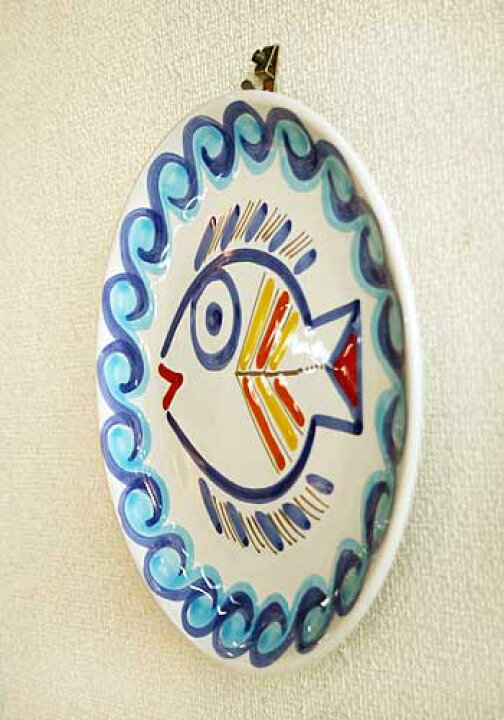 楽天市場】イタリア製 輸入雑貨 絵皿 サカナ 魚 手描き ブルー